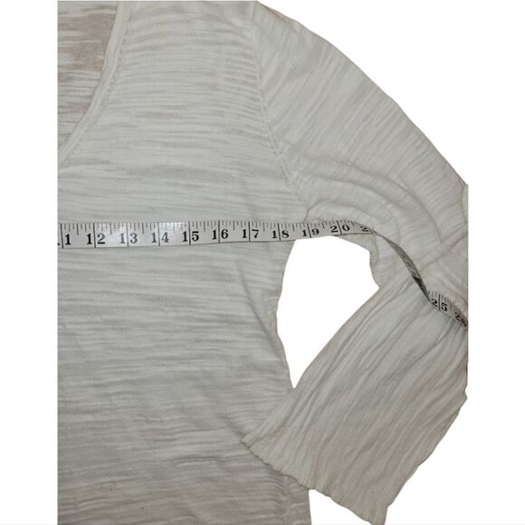 Minnie Rose Boho White Bell Sleeve V-neckline Shirt L - Picture 10 of 15